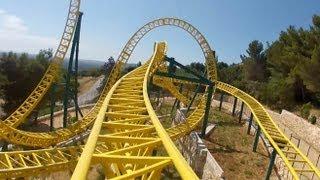 Eurofighter Roller Coaster POV Front Seat Zoosafari Fasanolandia Italy