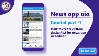 How to create custom design list for news app in kodular | News app aia #kodular