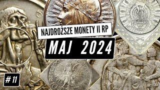 Najdroższe, najciekawsze i najpiękniejsze monety II RP sprzedane w maju 2024 roku. Ogromne ceny!
