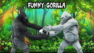 Funny Gorilla Comedy Video. Gorilla Football Animated Cartoon.