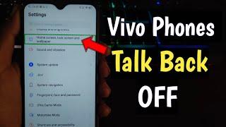 How to Turn OFF Talk Back In Vivo Phones | Vivo Phones Me TalkBack Option Off kaise kere