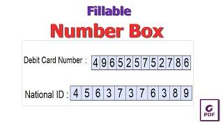 How to Create Fillable Number Box in a PDF using Foxit PhantomPDF