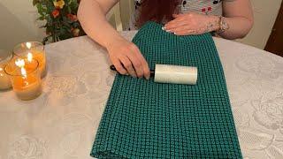  ASMR ~ Lint Rolling My Clothes ~ Fabric Sounds ~ Whispering 