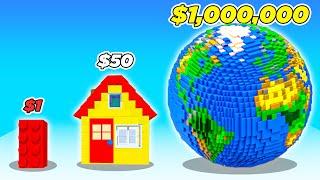 $1 vs. $1,000,000 LEGOS in Construction Set!