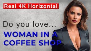 [ 4K AI HORIZONTAL ] - [ AI ART LOOKBOOK ] - WOMAN IN A COFFEE SHOP - #005