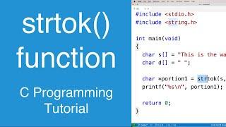 strtok() function | C Programming Tutorial