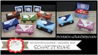 Schatztruhe - Adventskalender - große Verpackung - große Box basteln - Stampin´Up! - Anleitung