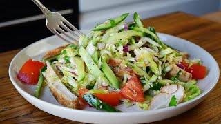 Eat this cucumber salad for dinner and you will lose belly fat! Healthy recipe. 