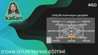 UNITY C# OYUN GELİŞTİRME EĞİTİMİ - 60:Unity3D Animator ile animasyonlar arası geçiş nasıl yapılır?