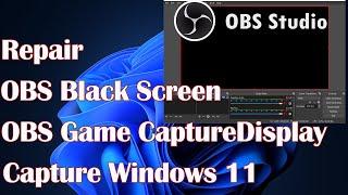 OBS Game CaptureDisplay Capture -Repair OBS Black Screen Windows 11