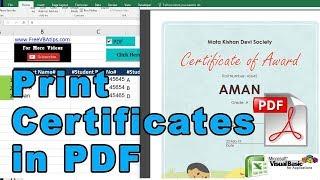 vba print certificates in PDF or word - free vba automation - vbatip#40