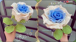 Hướng Dẫn Móc Hoa Hồng Ghép Cánh Size To Siêu Đẹp  Crochet Rose Tutorial | Mimi Handmade