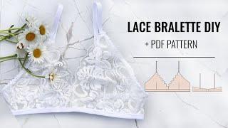 Easy Bralette DIY for beginners. Sewing pattern bralette PDF.