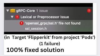 openssl/ssl.h not found solution in react native || Target 'Flipperkit from project 'Pods' failure