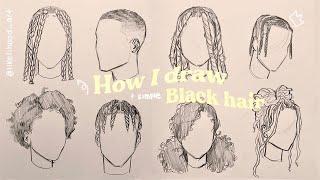 ️How I draw black hairstyles (simple) 