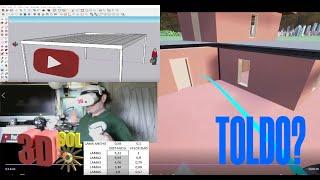 Toldo con sketchup  para Twinmotion  realidad virtual QUEST 2 parte 2