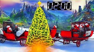 2 Minute Christmas Countdown Timer with Festive Music | Christmas Music & Snowy Scenes  