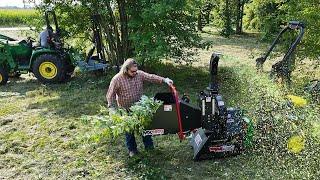 WOOD CHIPPER and TREE SAW - NO HAULING BRUSH AWAY!