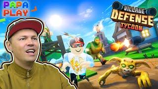 Прокачал свою деревню в Village Defense Tycoon c Papa Play