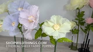 ShopWildThings Sheer Poppies Giant Poppy Flowers for Fun Displays and Scenery: Party, Home, Business