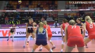 Croatian volleyball girl hot defense