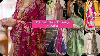 Plain dresses With Heavy dupatta |Fancy dupatta designs 2023 @openworldknowledge