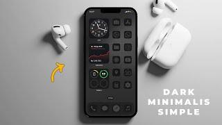 CARA UBAH TAMPILAN HOME SCREEN IPHONE TERBARU 2024 | DARK MINIMALIST SETUP