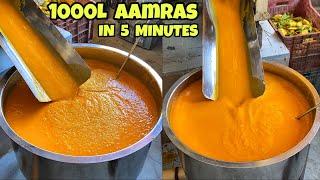 1000L Aamras in 5 minutes आम को बिना छीले ही बना दिया Mango Shake Indian Street Food | Vadodara