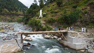 The incomplete bridge on Shangla's stream| Loksujag