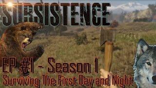 Subsistence , Surviving Your First Day & Night; New Survival Game With A.I. Hunters!