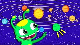 Groovy o Marciano aprende o sistema solar | Desenhos animados educativos para crianças