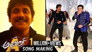 Akkineni Song Making || Nagarjuna Dance with Akhil || Akhil Movie