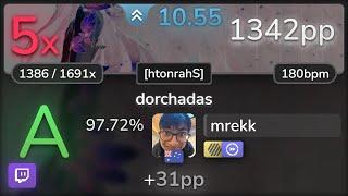  10.5⭐ mrekk | Rita - dorchadas [htonrahS] +HDDT 97.72% | 1342pp 5 - osu!