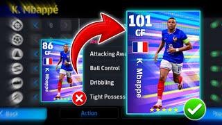 How To Train 101 Rated K. Mbappe in eFootball 2024 Mobile | New Mbappe Max Level Playstyle