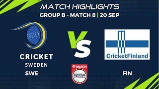 Group B, Match 8 - SWE vs FIN | Highlights | Dream11 European Cricket Championship, 2022 | ECC22.032