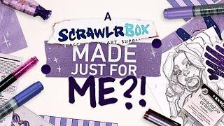 A COMPLETELY PURPLE BOX!  | Scrawlrbox Unboxing | Mystery Art Box