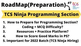 TCS Ninja Hiring Coding RoadMap | Best Website for MCQ | Programming Section Preparation