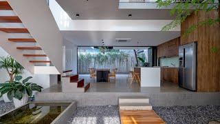 3 Level House In Vietnam With Skylight And A Tree Inside