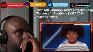 9-Year-Old Journeyy Sings Original Song, "Paradise" | Auditions | AGT 2024| REACTION