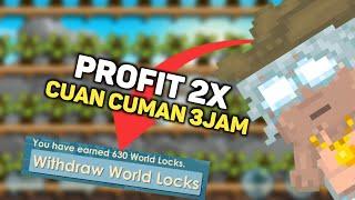 PROFIT 2X!! Lazy Profit Modal 3DL |Growtopia Profit 2024