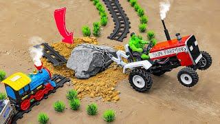 Diy tractor making bulldozer repair train railway | sun farming tractor video