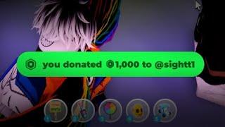 Donating 1,000 Robux to a small streamer!