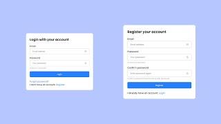 Responsive Login And Register Form | With Form Validation | HTML CSS Javascript