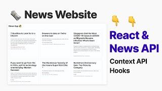 News Website using React & NewsAPI - Context API, React Hooks, Axios