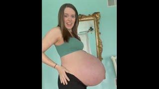 HUGE Pregnant Triplet Belly