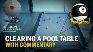 Clearing A Pool Table - With Commentary | Pool School