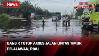 Banjir Rendam Pelalawan, Riau, Akses Jalan Lintas Timur Lumpuh