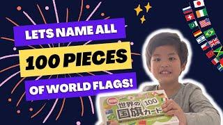 WORLD FLAGS! | Let’s name these 100 pieces of world flags flash cards 