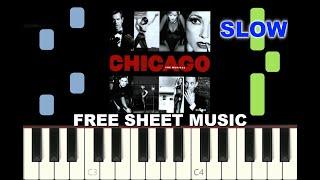 SLOW piano tutorial "WE BOTH REACHED FOR THE GUN" from Chicago, FREE sheet music (pdf)