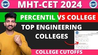 MHT-CET Percentile wise Best Engineering Colleges 2024 | MHT-CET Engineering College Cutoffs 2024